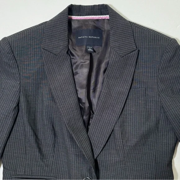 Banana Republic Gray Striped Blazer - Picture 4 of 8
